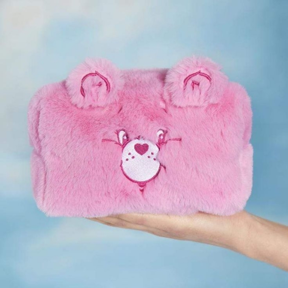 Care Bears x Skinnydip Faux Fur Pink Makeup Bag NWT